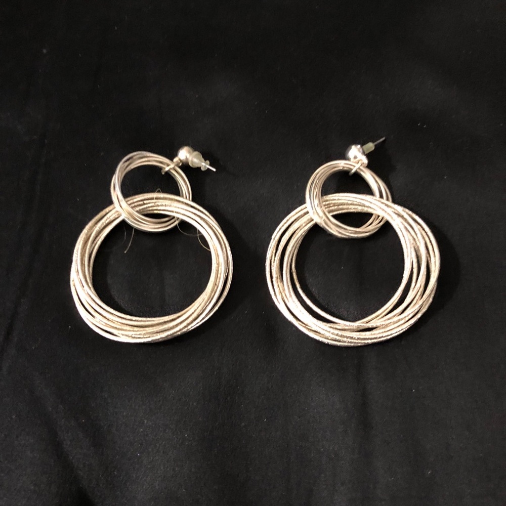 Silver hoop earrings for pierced ears